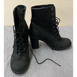 Timberland 8432A Women's Earthkeeper Glancy High Heel Black Leather Boots Sz 7